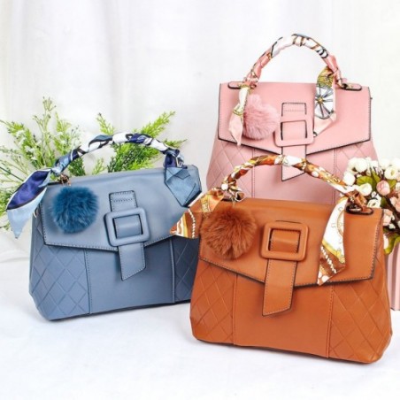 Bolsa Luxo Alça De Mão Com Lenço E Pompom Feminina Transversal - Feira Da Madrugada SP
