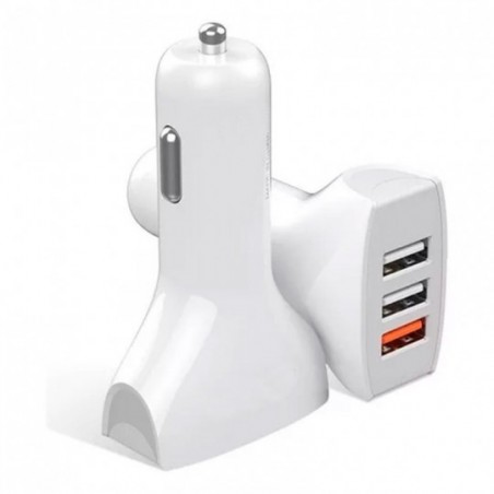 Carregador Veicular Rápido Com 3 Entradas USB - Feira Da Madrugada SP