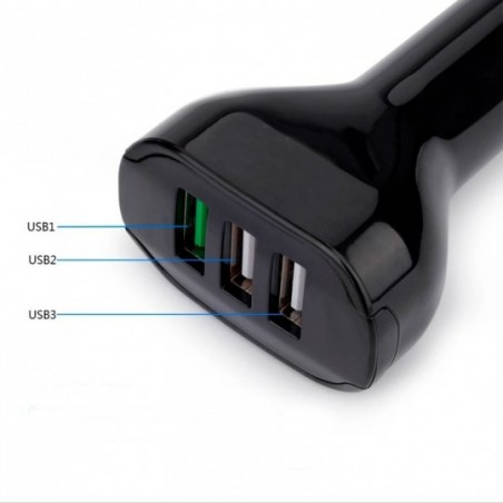 Carregador Veicular Rápido Com 3 Entradas USB - Feira Da Madrugada SP