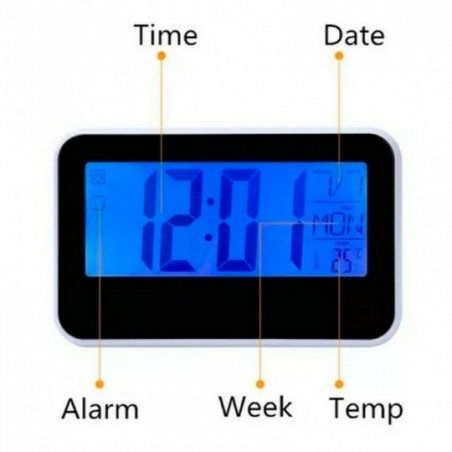 Relógio Despertador Digital De Mesa Com Luz Noturna - Feira Da Madrugada SP
