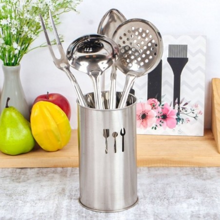 Conjunto De Utensílios Jogo de Cozinha Em Inox 5 Peças -Feira Da Madrugada SP