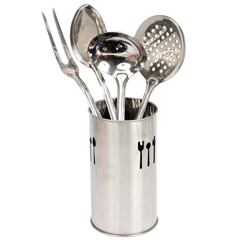 Conjunto De Utensílios Jogo de Cozinha Em Inox 5 Peças -Feira Da Madrugada SP