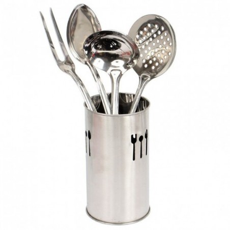 Conjunto De Utensílios Jogo de Cozinha Em Inox 5 Peças -Feira Da Madrugada SP
