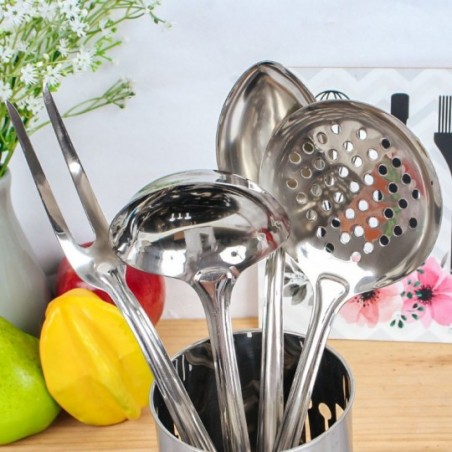 Conjunto De Utensílios Jogo de Cozinha Em Inox 5 Peças -Feira Da Madrugada SP