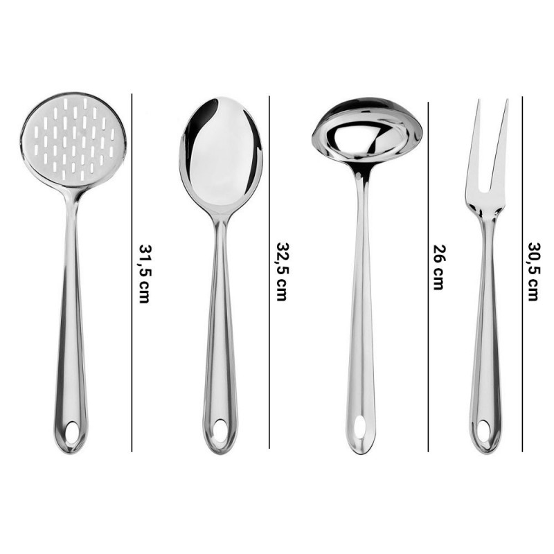 Conjunto De Utensílios Jogo de Cozinha Em Inox 5 Peças -Feira Da Madrugada SP