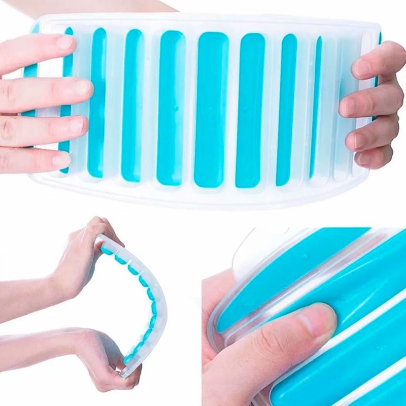 Forma De Silicone Palito Para Gelo Com 10 Cavidades Colors - Feira Da Madrugada SP