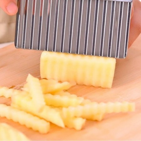 Cortador Fatiador De Alimentos Em Ondas Aço Inox-Feira Da Madrugada SP