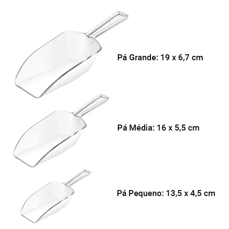 Kit De Pás Medidoras 3 Peças Transparente Multiuso - Feira Da Madrugada SP