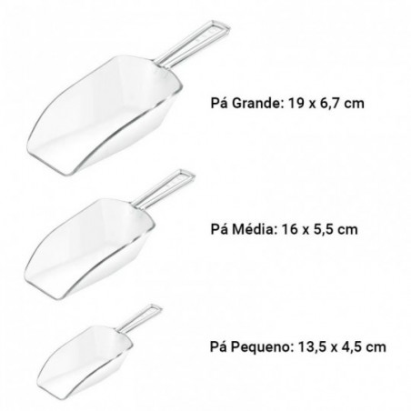 Kit De Pás Medidoras 3 Peças Transparente Multiuso - Feira Da Madrugada SP