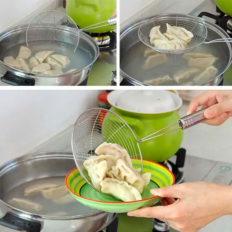 Escumadeira Para Fritura Coxinhas Salgados Inox 14,5 Cm  - Feira da Madrugada SP