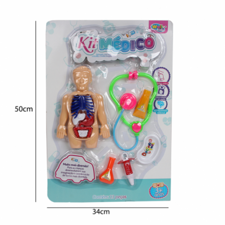 Kit Medico Corpo Humano 13 Peças Brinquedo Infantil - Feira Da Madrugada SP!