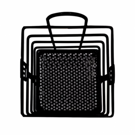 Porta Talheres Escorredor Aramado Preto Quadrado Cozinha - Feira da Madrugada SP!
