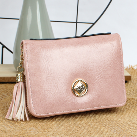 Carteira Feminina Elegante Detalhes Dourados Diversos Bolsos - Feira Da Madrugada SP!
