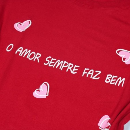 Blusa T-Shirt Feminina Estampa De Coração Com Frase - Feira Da Madrugada SP