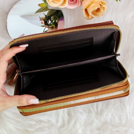 Bolsa Carteira Feminina Grande Com Alça Transversal 2 Zíperes - Feira Da Madrugada SP!