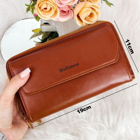 Bolsa Carteira Feminina Grande Com Alça Transversal 2 Zíperes - Feira Da Madrugada SP!