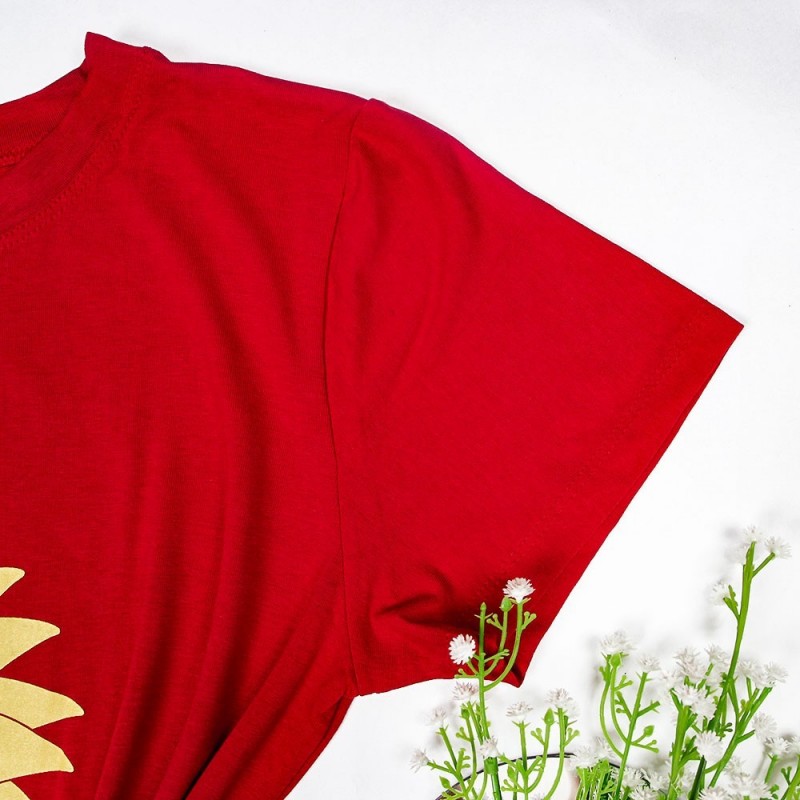 Blusa T-Shirt Feminina Estampa De Girassol Com Frase - Feira Da Madrugada SP