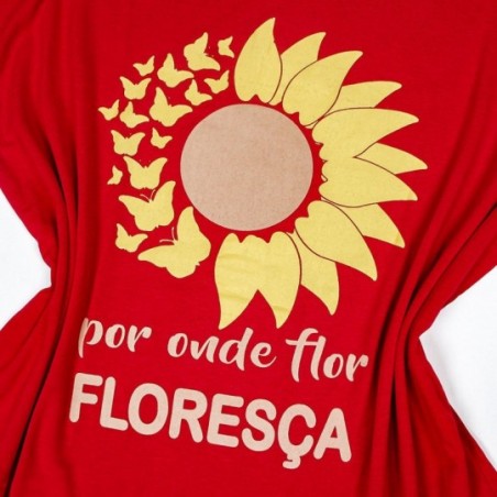 Blusa T-Shirt Feminina Estampa De Girassol Com Frase - Feira Da Madrugada SP