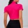 Blusa Cropped Manga Curta Canelado Feminino Gola Alta- Feira Da Madrugada SP