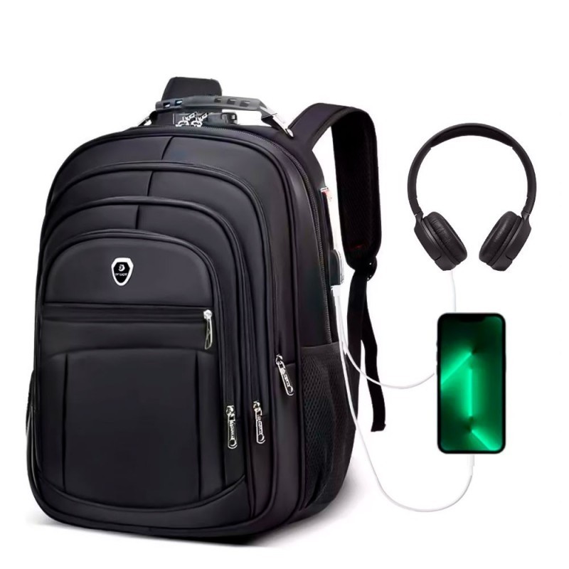 Mochila Reforçada Grande Faculdade Entradas P/ USB e Fone P2 - Feira Da Madrugada SP