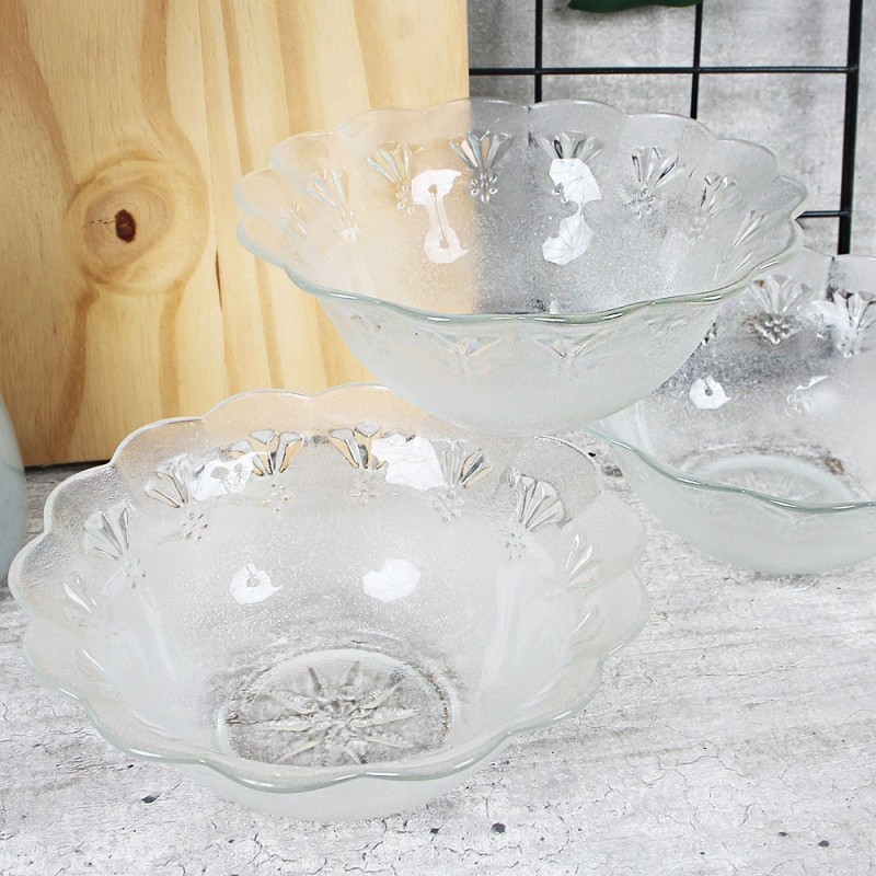 Conjunto De Tigelas Bowl De Vidro 6 Peças Borda Ondulada 305ml - Feira Da Madrugada SP!