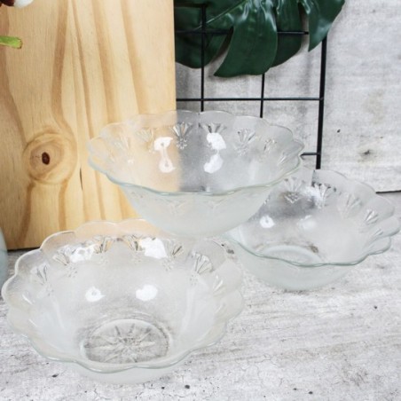 Conjunto De Tigelas Bowl De Vidro 6 Peças Borda Ondulada 305ml - Feira Da Madrugada SP!