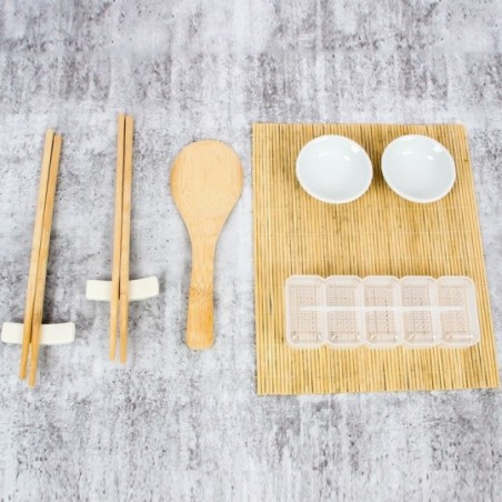Conjunto Oriental Kit Sushi Completo 10 Peças Bambu - Feira Da Madrugada SP