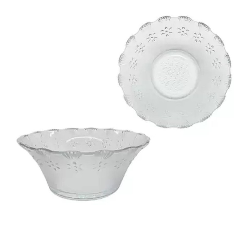 Conjunto De Tigelas Bowl De Vidro 6 Peças Borda Ondulada 305ml - Feira Da Madrugada SP!