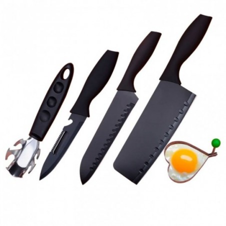 Jogo Kit De Cozinha Facas E Utensílios Com 5 Peças - Feira Da Madrugada SP