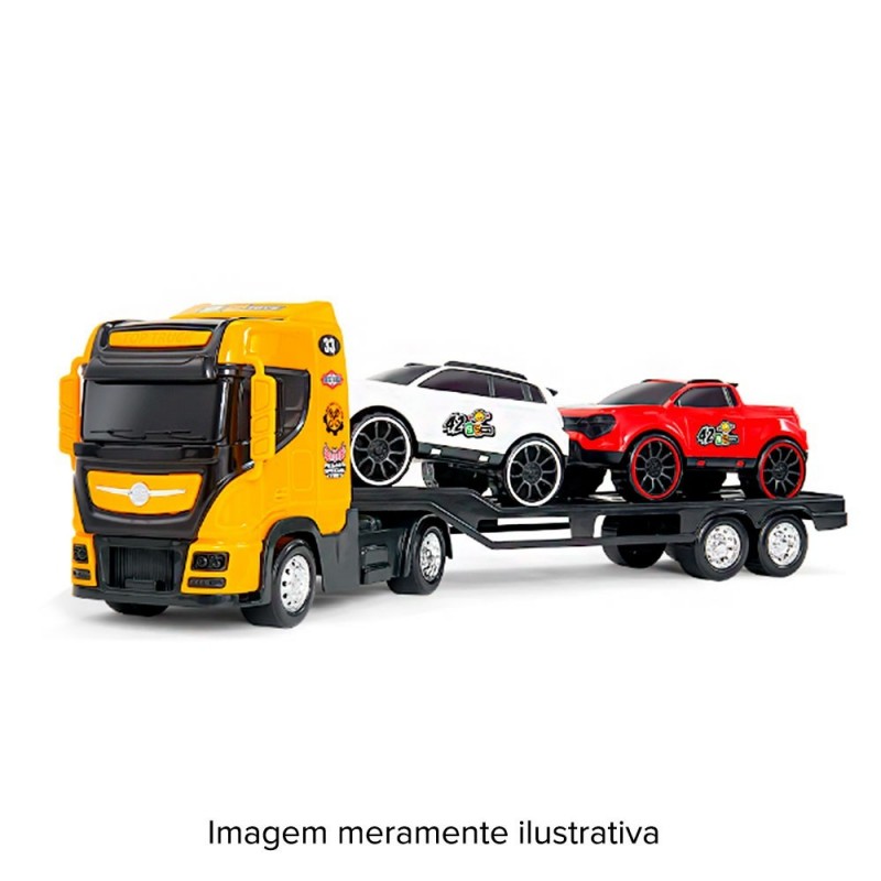 Caminhão Guincho Top Truck Brinquedo Infantil Com Carrinhos - Feira da Madrugada SP
