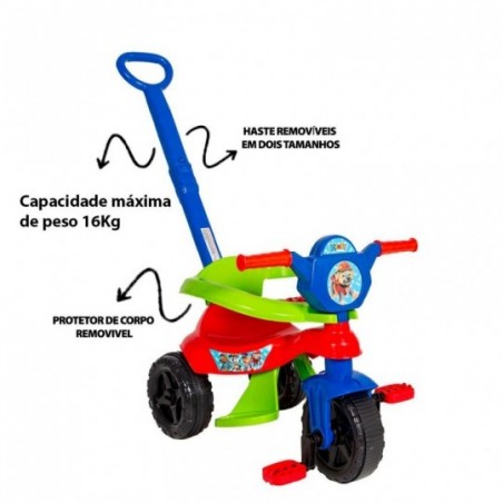 Moto TricicMoto Triciclo Andador Brinquedo Infantil Baby C/ Haste - Feira da Madrugada SP