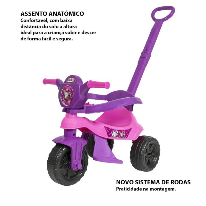 Triciclo Passeio C/ Alça E Carrinho Totokinha Infantil - Feira Da Madrugada SP