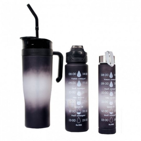 Kit Copo 1,5L  Com Alça Lateral E 2 Garrafas Coloridas - Feira Da Madrugada SP