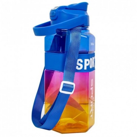 Kit 3 Garrafas Sports Coloridas De 300Ml A 2L Com Cordão - Feira Da Madrugada SP