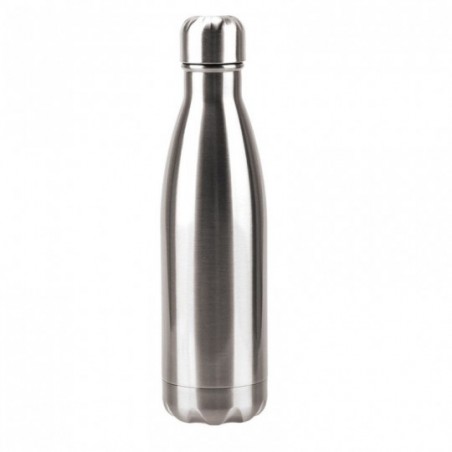 Garrafa De Aço Inox 500ml Térmica Lisa Prata - Feira Da Madrugada SP