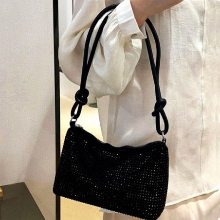 Bolsa Feminina De Ombro Pequena Com Pedrinhas De Brilho - Feira Da Madrugada SP