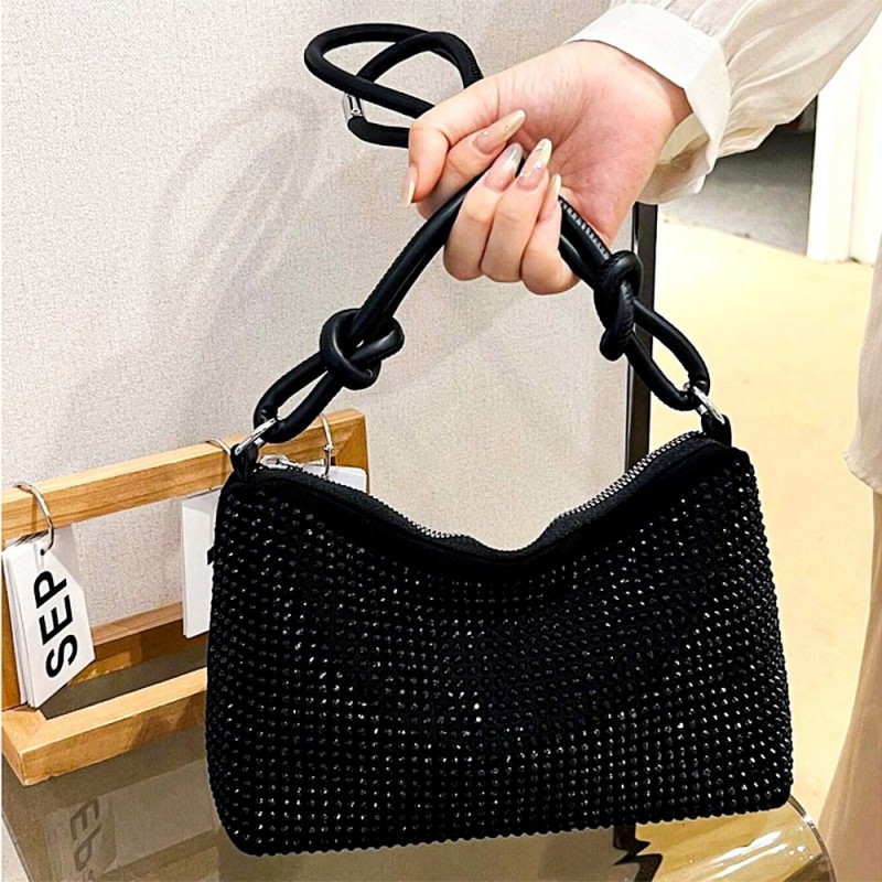 Bolsa Feminina De Ombro Pequena Com Pedrinhas De Brilho - Feira Da Madrugada SP