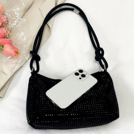 Bolsa Feminina De Ombro Pequena Com Pedrinhas De Brilho - Feira Da Madrugada SP