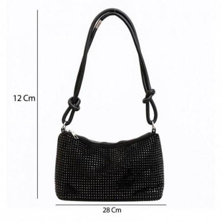 Bolsa Feminina De Ombro Pequena Com Pedrinhas De Brilho - Feira Da Madrugada SP