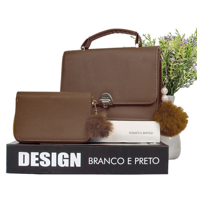 Kit Bolsa Transversal com alça lateral E Carteira De Zíper - Feira Da Madrugada SP
