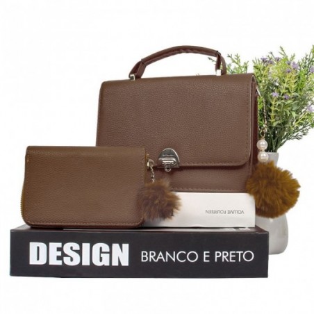 Kit Bolsa Transversal com alça lateral E Carteira De Zíper - Feira Da Madrugada SP