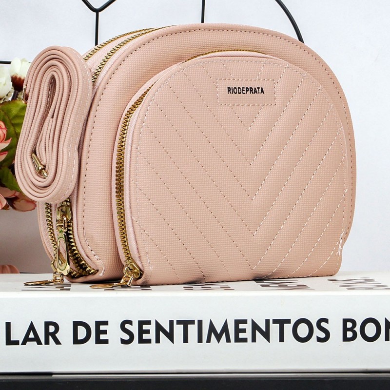 Bolsa Feminina Tiracolo Redonda Transversal 3 Divisórias - Feira Da Madrugada SP