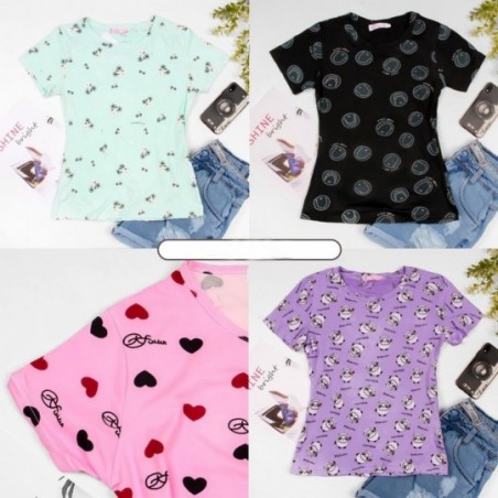 Blusas Camiseta T-Shirt Manga Curta Feminina Estampada