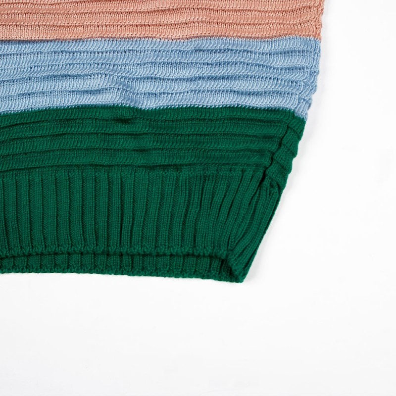 Blusa Regata Listrada Feminina Cropped Tricot Colorido - Feira Da Madrugada SP