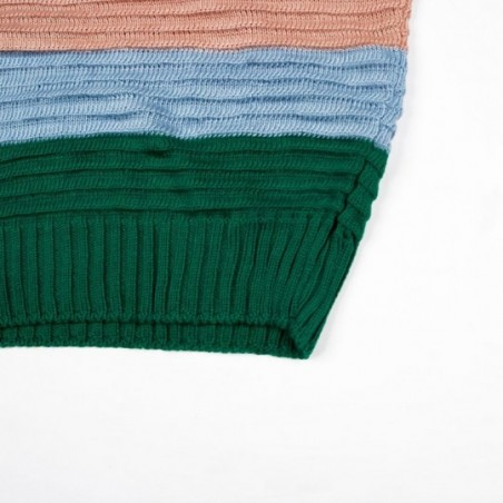 Blusa Regata Listrada Feminina Cropped Tricot Colorido - Feira Da Madrugada SP