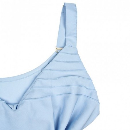 Blusa Regata Social Feminina Detalhada Com Alça Larga - Feira Da Madrugada SP
