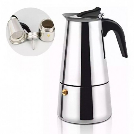 Cafeteira Italiana 350ml De Inox Serve Até 6 Xícaras - Feira Da Madrugada SP