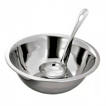 Conjunto Para Feijão 2 Peças Tigela E Concha Inox - Feira Da Madrugada SP