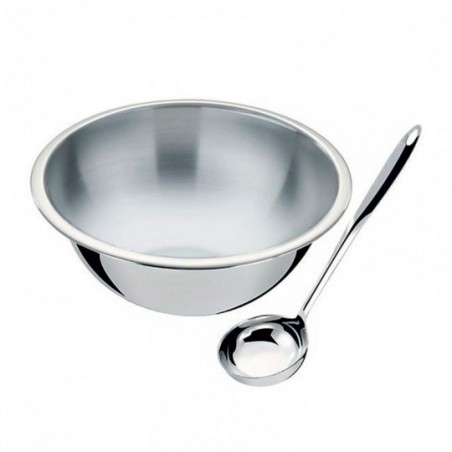 Conjunto Para Feijão 2 Peças Tigela E Concha Inox - Feira Da Madrugada SP