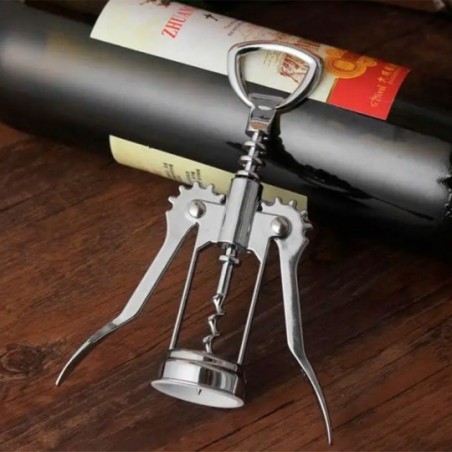 Abridor De Garrafa Saca Rolha Em Inox Vinho - Feira da Madrugada SP